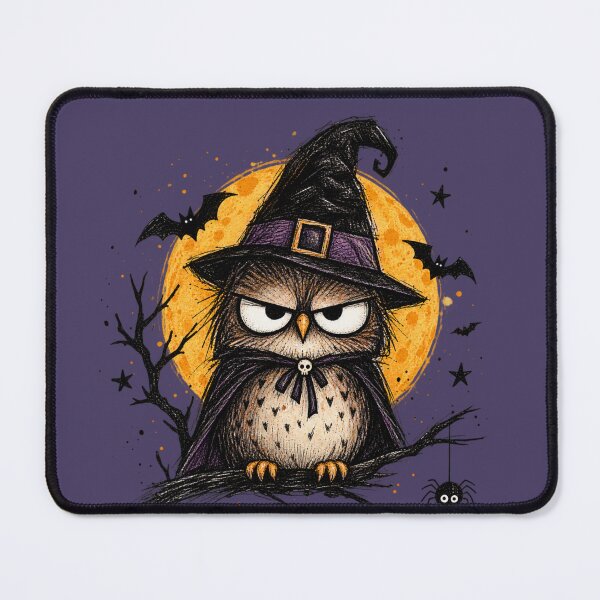 Item preview, Grumpy Witch Owl Under Full Moon - Halloween Design designed and sold by AnyGil.