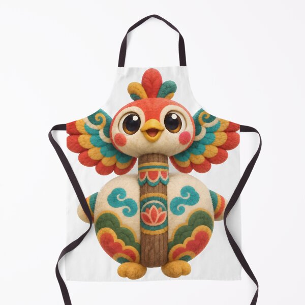 Item preview, Cute Rounded Mascot of a Tall Slender Wooden Pole Topped With a Carved Wooden Bird, Folk Village Guardian Totem Shape — Marker-style Digital Illustration designed and sold by radou88.