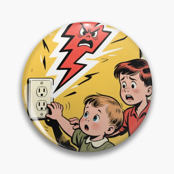 Item preview, High Voltage Warning - Retro Electrical Safety Comic designed and sold by Elite Wall Art.