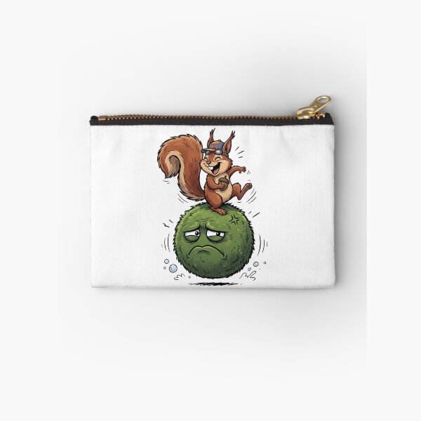 Item preview, Funny EZO Squirrel Riding a Grumpy Mossy Rock – Cute Woodland Adventure designed and sold by LOVEARTDESIGN.