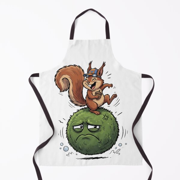 Item preview, Funny EZO Squirrel Riding a Grumpy Mossy Rock – Cute Woodland Adventure designed and sold by LOVEARTDESIGN.