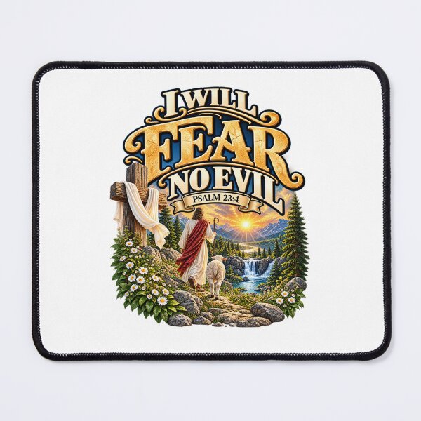 Item preview, Psalm 23:4 I Will Fear No Evil – Christian Bible Verse designed and sold by FaithArt777.