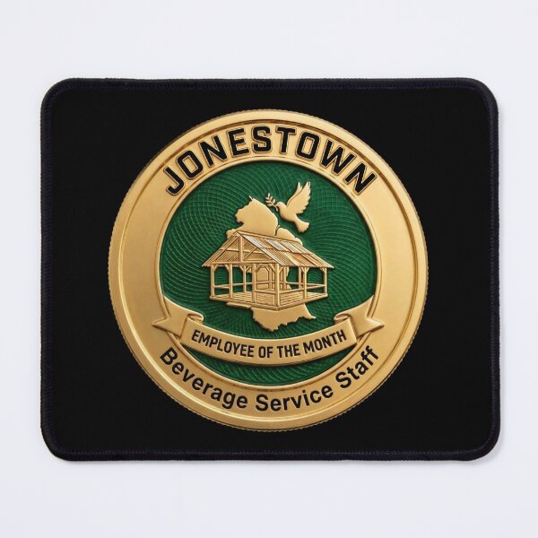 Item preview, Jonestown Beverage Service Staff - Employee of the Month Fake Badge designed and sold by RogueSquirrels.