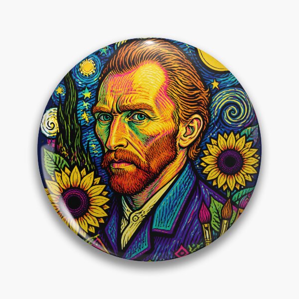 Item preview, Psychedelic Neon Vincent Van Gogh Starry Night Pop Art designed and sold by Skyrocketz.