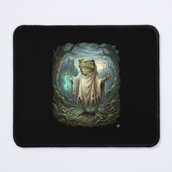 Item preview, Ghost Frog Holding a Glowing Key in a Haunted Forest designed and sold by MiALopezArt.