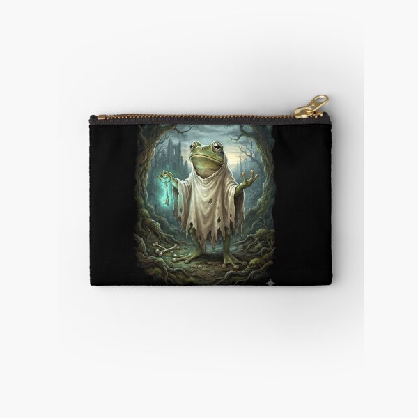 Item preview, Ghost Frog Holding a Glowing Key in a Haunted Forest designed and sold by MiALopezArt.