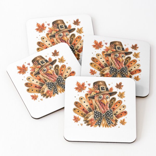 Item preview, Cute Thanksgiving Turkey Pilgrim Hat Black Bow Tie Autumn Fall Graphic designed and sold by DYAFLK.