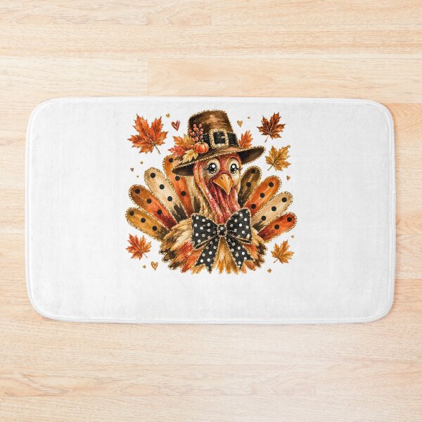 Item preview, Cute Thanksgiving Turkey Pilgrim Hat Black Bow Tie Autumn Fall Graphic designed and sold by DYAFLK.
