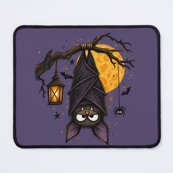 Item preview, Grumpy Bat Hanging Under Full Moon - Halloween Design designed and sold by AnyGil.