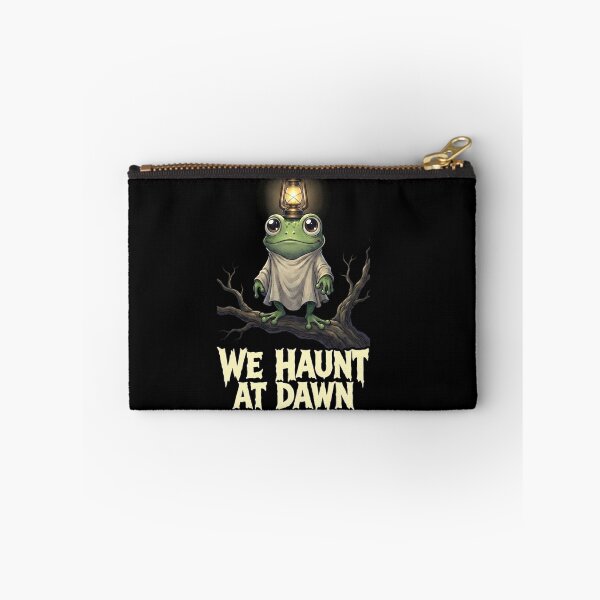 Item preview, We Haunt at Dawn Ghost Frog Funny Halloween Quote designed and sold by MiALopezArt.