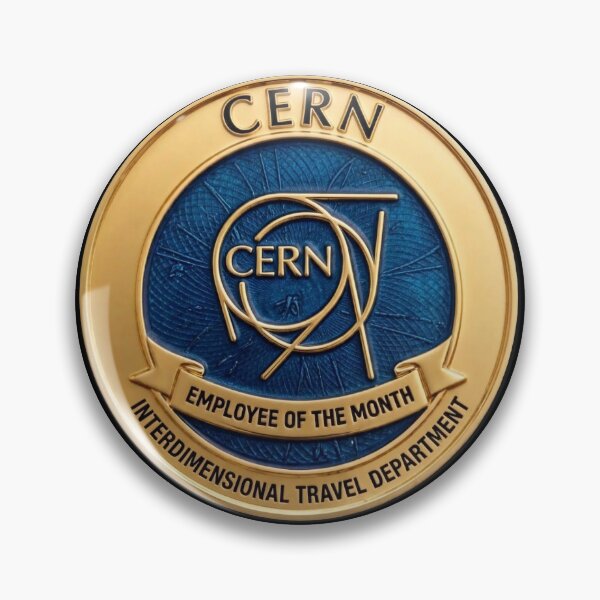 Item preview, CERN Interdimensional Travel Dept - Employee of the Month Fake Badge designed and sold by RogueSquirrels.