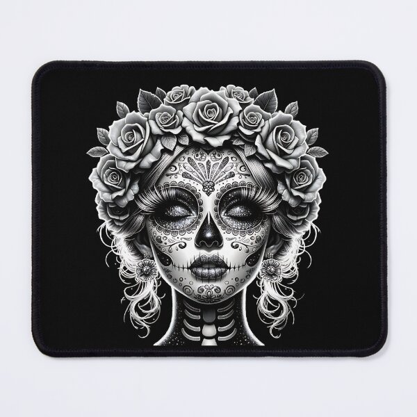 Item preview, La Catrina Mysterious Beauty of the Dia de los Muertos Black and White designed and sold by PugD.