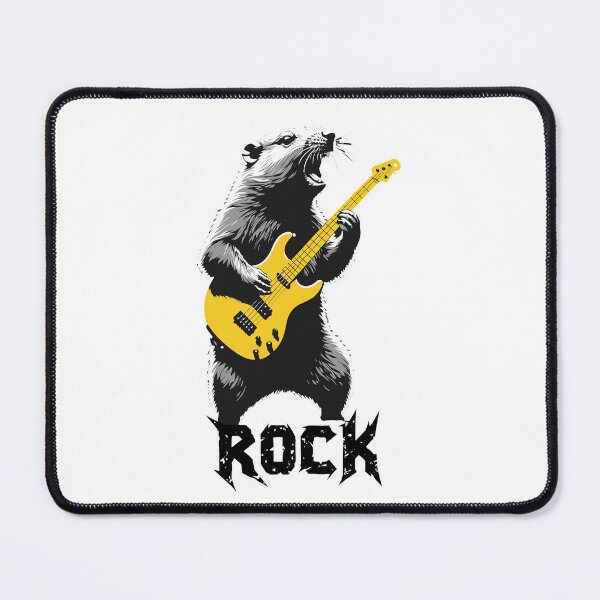 Item preview, Groundhog Rocker Bass Player Stencil Art designed and sold by JESSICGALIS.