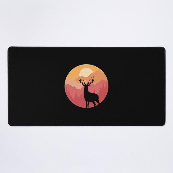 Item preview, Majestic Stag Sunset Mountain Silhouette Round Art designed and sold by andrasmar.