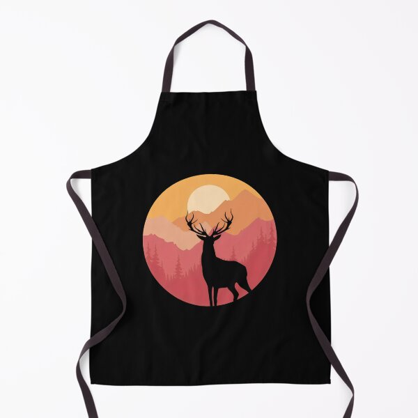 Item preview, Majestic Stag Sunset Mountain Silhouette Round Art designed and sold by andrasmar.