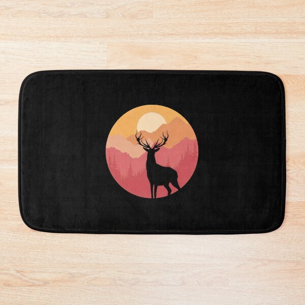 Item preview, Majestic Stag Sunset Mountain Silhouette Round Art designed and sold by andrasmar.