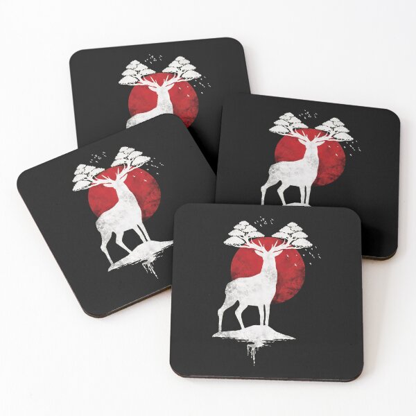 Item preview, Majestic Stag with Bonsai Antlers under Red Moon designed and sold by lasopent.