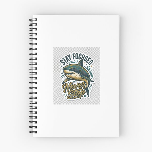 Item preview, Stay Focused Never Stop Funny Shark Mental Motivational Sticker designed and sold by HookPixelStudio.