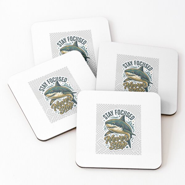 Item preview, Stay Focused Never Stop Funny Shark Mental Motivational Sticker designed and sold by HookPixelStudio.