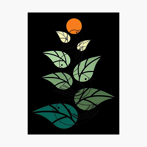Item preview, Minimalist Birds and Leaves Art Print designed and sold by lamercarv.