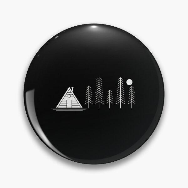 Item preview, Minimalist Cabin in Forest with Sun Line Art designed and sold by fetzrolfs.