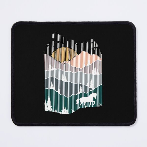 Item preview, Minimalist Horse Mountain Sunset Line Art designed and sold by lasopent.