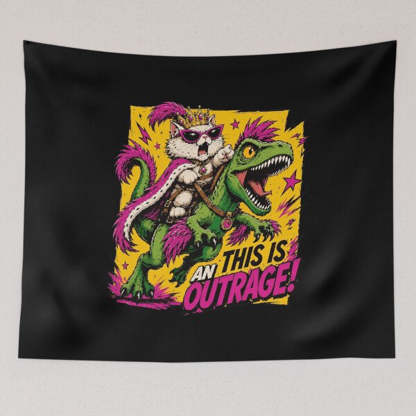 Item preview, Retro King Cat Dinosaur Ride  designed and sold by TodyMeier.