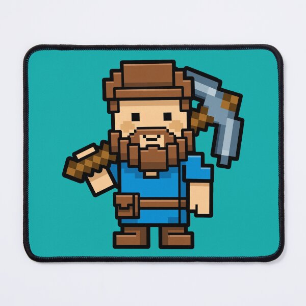 Item preview, Blocky Bearded Miner designed and sold by GeeklyShirts.