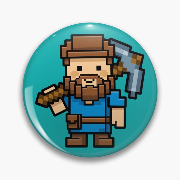Item preview, Blocky Bearded Miner designed and sold by GeeklyShirts.