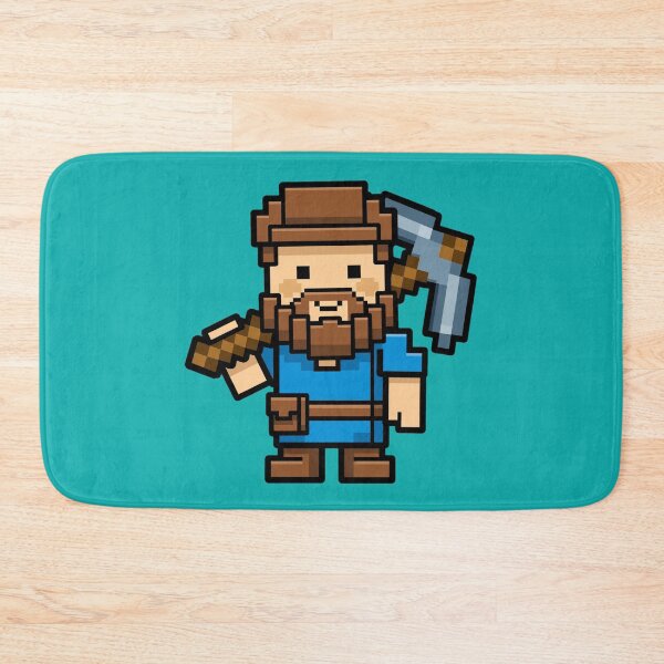 Item preview, Blocky Bearded Miner designed and sold by GeeklyShirts.