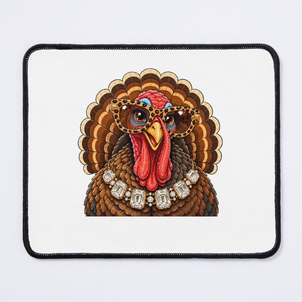Item preview, Glam Thanksgiving Turkey Leopard Glasses Bling Necklace Funny Fall designed and sold by DYAFLK.