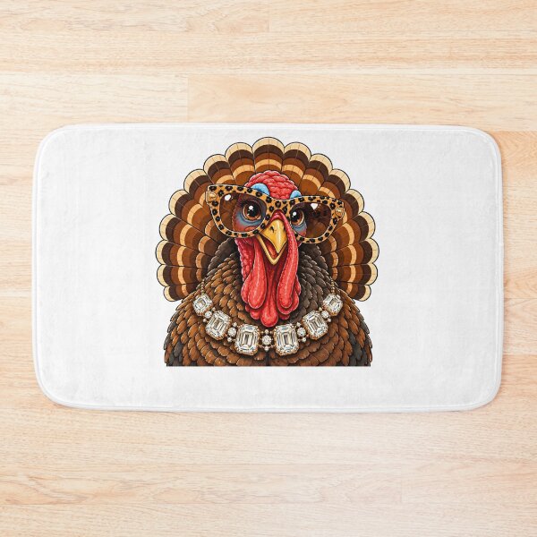 Item preview, Glam Thanksgiving Turkey Leopard Glasses Bling Necklace Funny Fall designed and sold by DYAFLK.