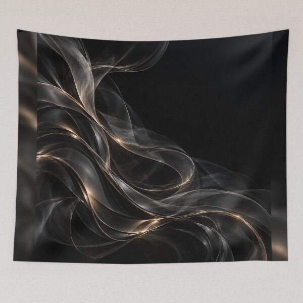 Item preview, Smoked Glass Nocturne — Luxury Black & Gold Abstract designed and sold by nininox.