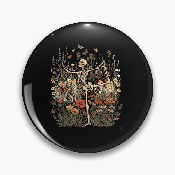 Item preview, Dancing Skeletons in a Wildflower Garden Gothic Botanical designed and sold by MiALopezArt.