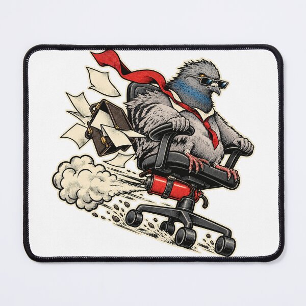 Item preview, Corporate Escape Pigeon Funny Office Chair Graphic designed and sold by RAX Mirth Studio.