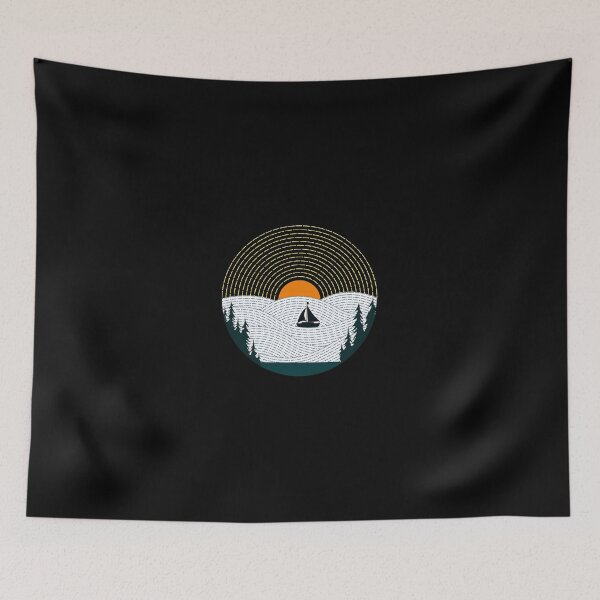 Item preview, Minimalist Sailboat Sunset Nature Outdoor Art designed and sold by andrasmar.