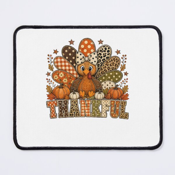 Item preview, Patchwork Turkey Thankful Mixed Pattern Fall Pumpkins Graphic designed and sold by DYAFLK.
