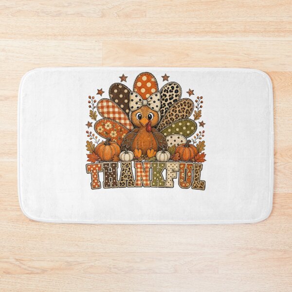 Item preview, Patchwork Turkey Thankful Mixed Pattern Fall Pumpkins Graphic designed and sold by DYAFLK.
