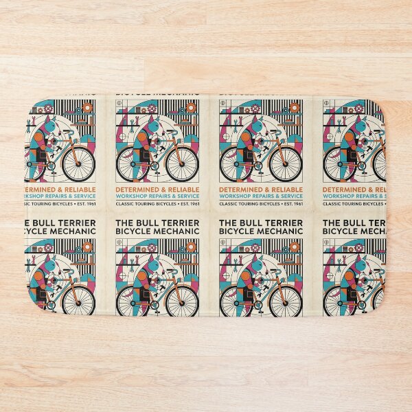 Item preview, Bull Terrier Bicycle Mechanic designed and sold by PictoVibe.