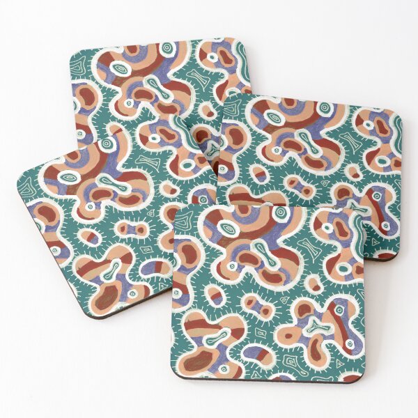 Item preview, Abstract Organic Cells Pattern – Terracotta & Teal designed and sold by Fani*.