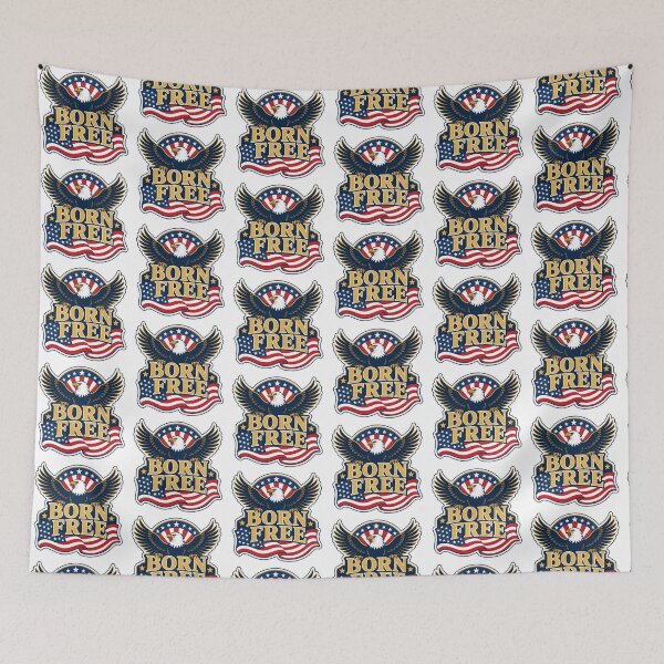 Item preview, Patriotic Gift - Born Free designed and sold by RedRubyBubble.