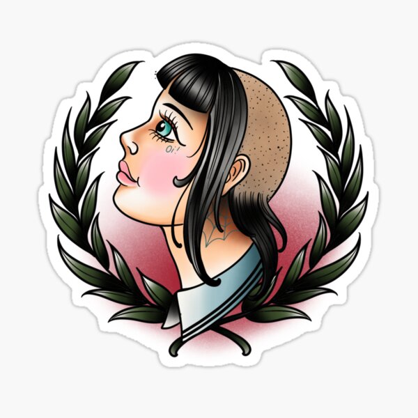 Skinhead girl Sticker