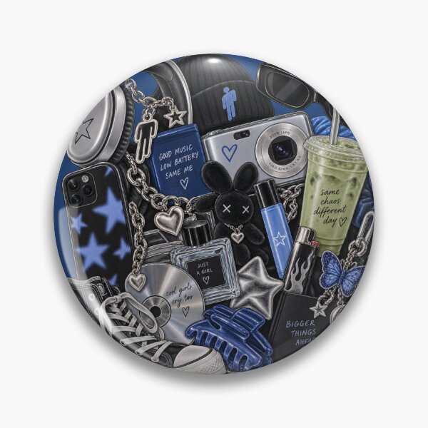 Item preview, Billie Fan Bag Dump – Blue Alt Pop Essentials designed and sold by SnugbugStudios.