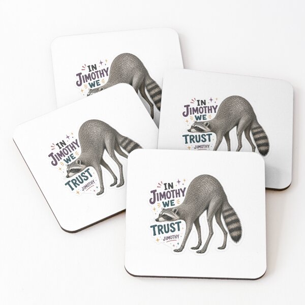 Item preview, Jimothy Gift - In We Trust Raccoon designed and sold by RedRubyBubble.
