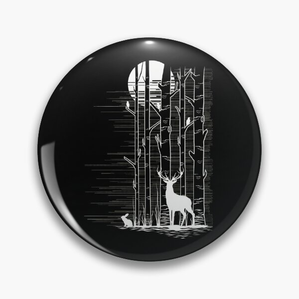 Item preview, Moonlit Stag Rabbit Forest Night Minimalist Art designed and sold by lamercarv.