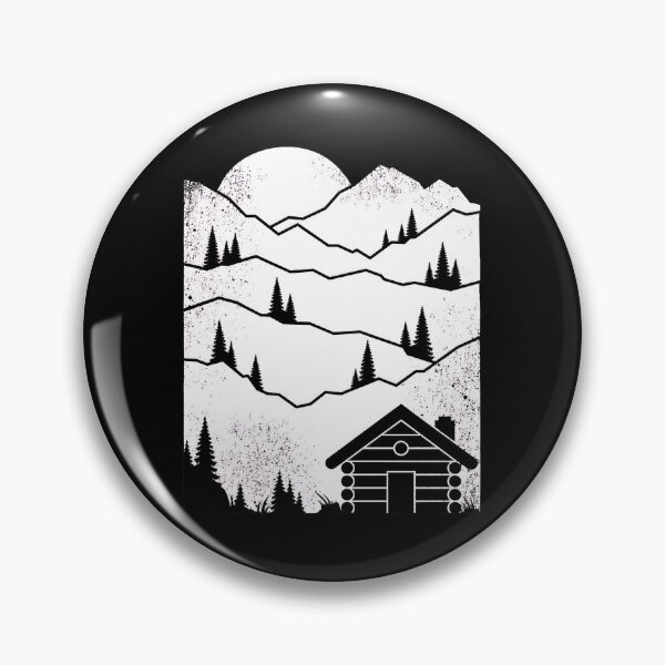 Item preview, Mountain Cabin Silhouette Nature Landscape designed and sold by lasopent.