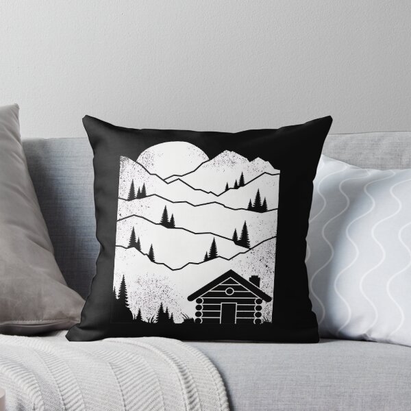 Item preview, Mountain Cabin Silhouette Nature Landscape designed and sold by lasopent.