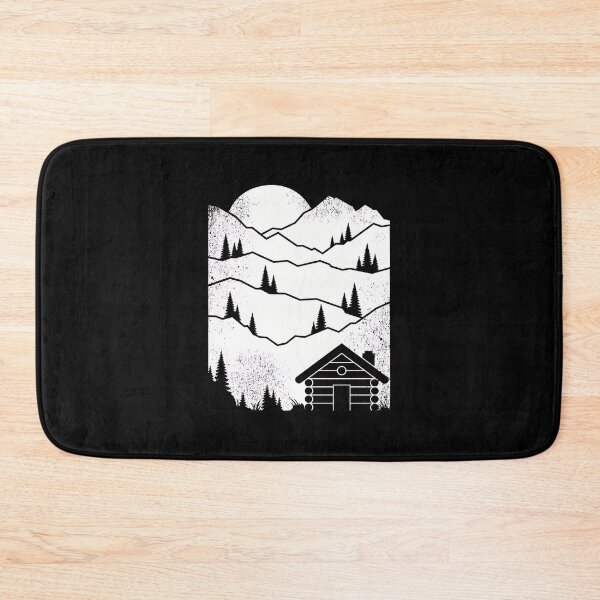 Item preview, Mountain Cabin Silhouette Nature Landscape designed and sold by lasopent.