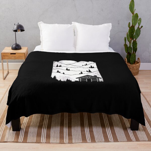 Item preview, Mountain Cabin Silhouette Nature Landscape designed and sold by lasopent.