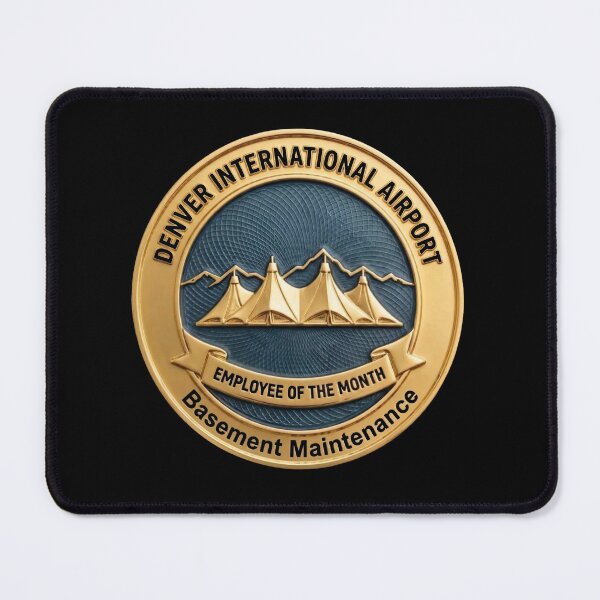 Item preview, Denver Airport Basement Maintenance - Employee of the Month Fake Badge designed and sold by RogueSquirrels.